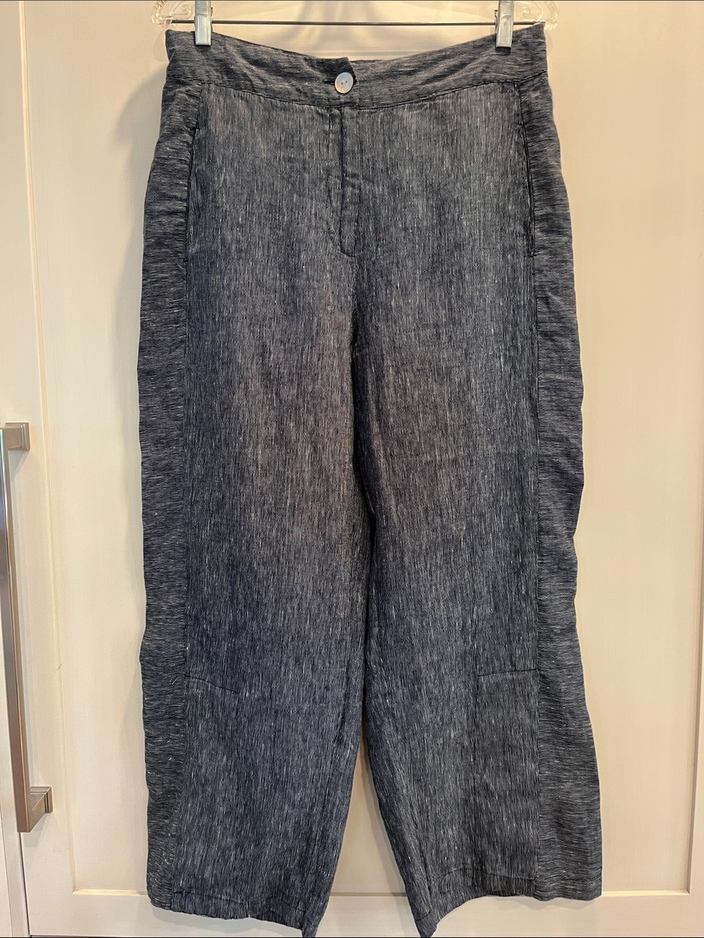 Habitat Charcoal Textured Wide-Leg 100% linen Pants